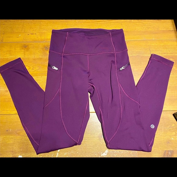 Lululemon fleece lined purple leggings - Picture 3 of 4